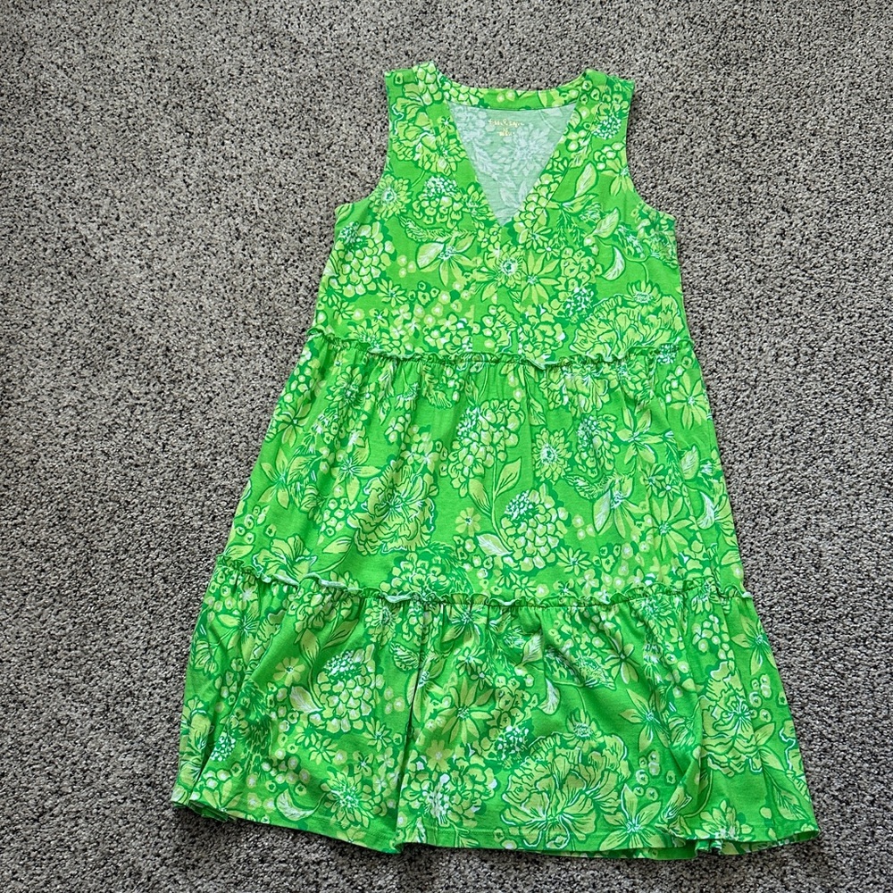 Lilly Pulitzer Green Floral V-Neck Top